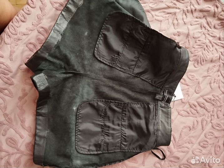 Шорты Mango натуральная кожа