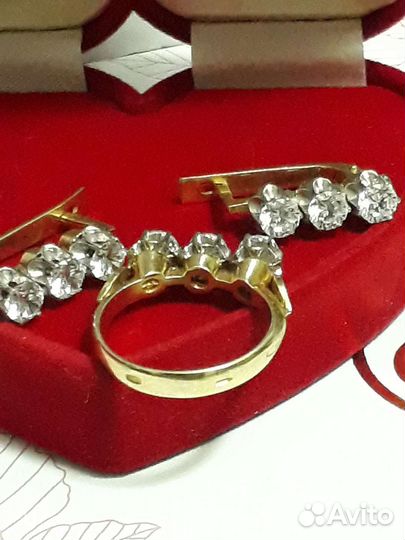 Комплект Сердолик СССР Наборы Серебро Позолота