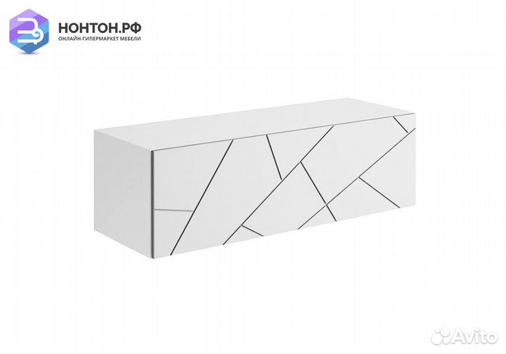 Тумба под тв подвесная Гранж тм-004 белый шагрень