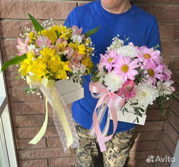 Букет в коробке цветы доставка композиция