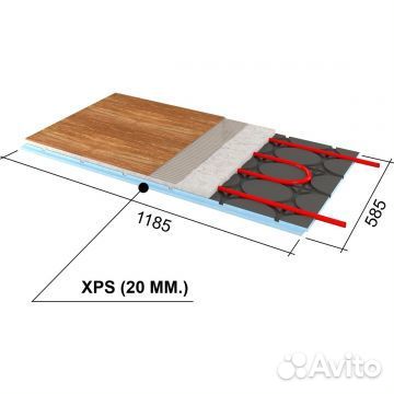 Сэндвич-Руспанель рпг Теплый пол RPG 1185х585х20