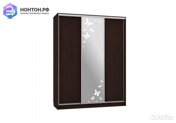Шкаф-купе Бассо 1-600 бабочки венге