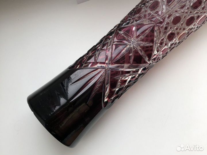 Ваза хрусталь редкая винтаж фиолетовая