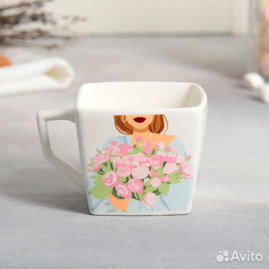 2 шт. Чайная пара керамическая 'Лучший подарок' кр