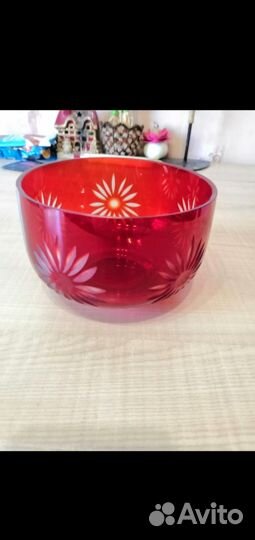 Ваза хрустальная цветная СССР