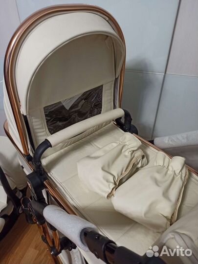 Коляска 3в1 премиум класс эко кожа Luxmom 608