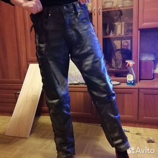 Брюки кожаные