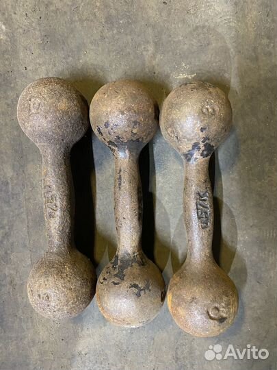 Гантели 3, 8, 16кг СССР