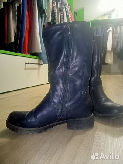 Сапоги осенние детские 32 кожаные