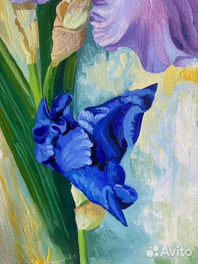 Картина маслом «Ирисы»