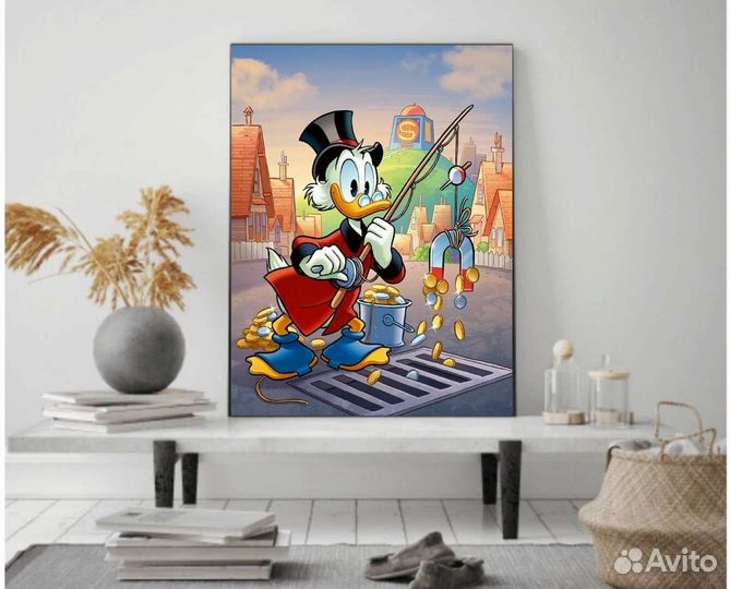 Картина маслом Скрудж Макдак Денежный магнит