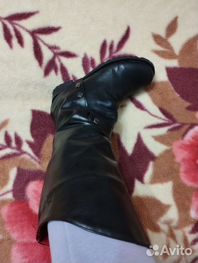 Кожаные сапоги трансформер 2 в 1ом
