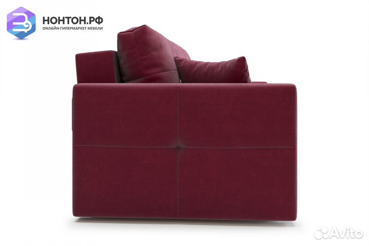 Диван еврокнижка Вита 3-х местный бордовый