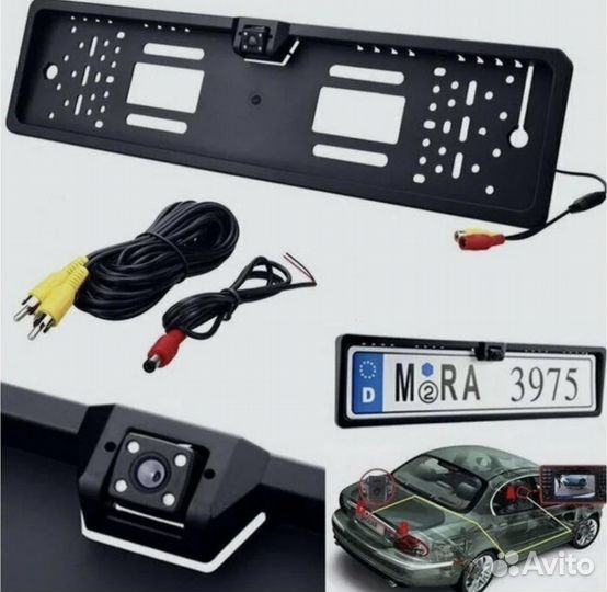 Номерная рамка с камерой заднего вида