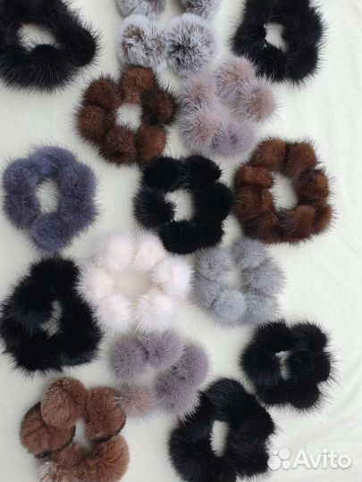 Резинки для волос меховая