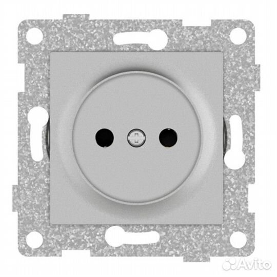 Розетка 1 пост gusi Ugra С11 б/з с з/ш серебро