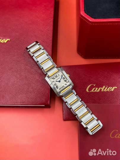 Часы cartier - tank française steel AND gold