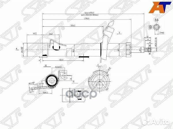 Стойка передняя ford focus II/C-MAX 04- RH ST-1