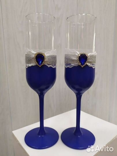 Свадебные бокалы ручной работы
