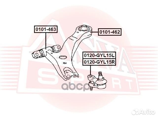 Сайлентблок рычага подвески перед. toyota/lexus