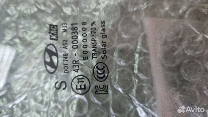 Заднее левое стекло Elantra 6 AD