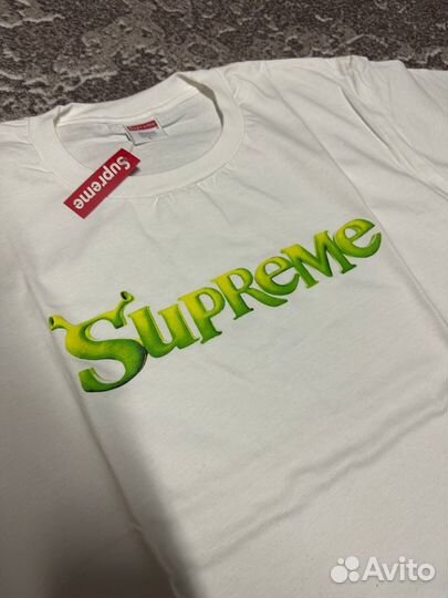 Футболка Supreme шрек белая