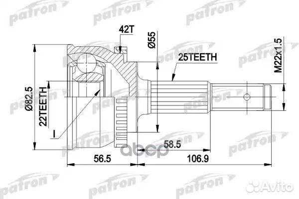 ШРУС наружн к-кт 25x55x22 ABS:42T nissan: almer