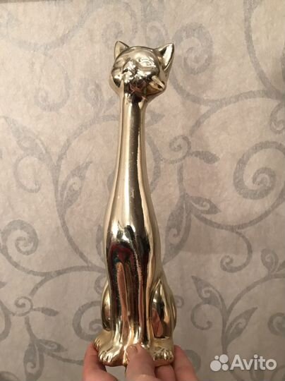 Статуэтка кошка золото, стекло