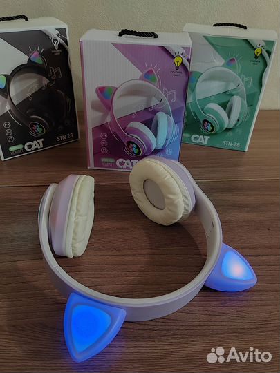Беспроводные наушники детские с кошачьими ушками