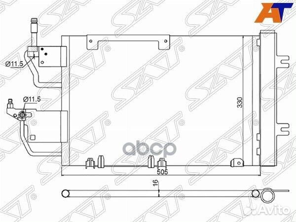 Радиатор кондиционера stop49394A0 Sat