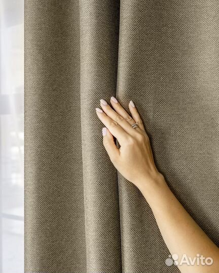 Портьеры рогожка Орфей Бежевый шторы
