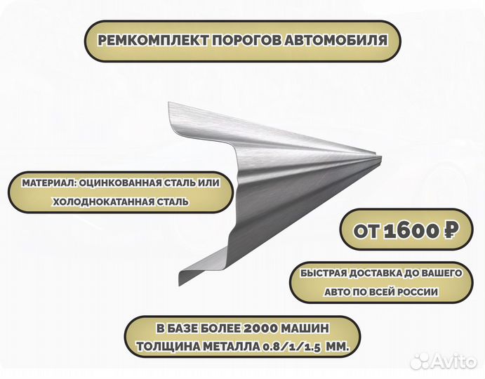 Ремкомплект порогов на автомобиль