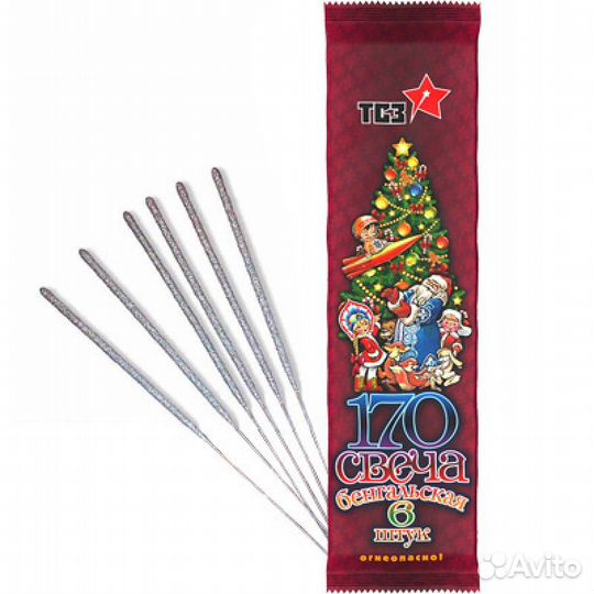 Бенгальские свечи 170 мм 6 шт