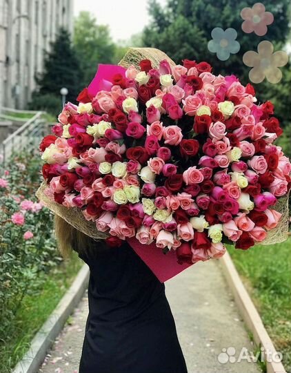 Букет 25 роз, букет 51 роза, букет 101 роза