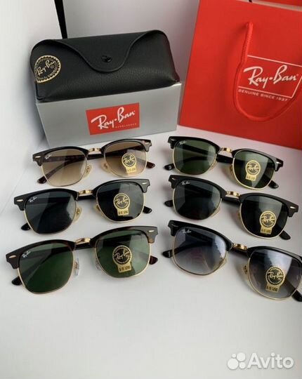 Очки ray ban clubmaster зеленые