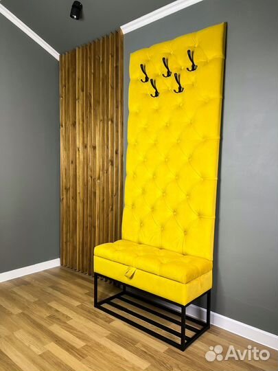 Мягкая прихожая банкетка стеновая панель вешалка