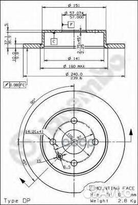 Диск тормозной 08762611 Brembo