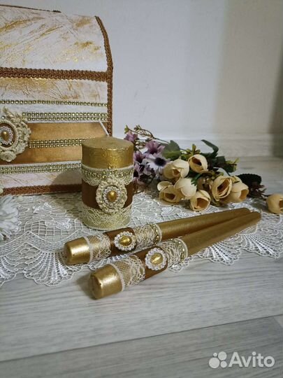 Свадебный набор золотой