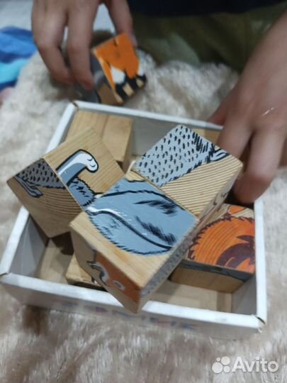 Кубики деревянные, лабиринт, пвх пазлы