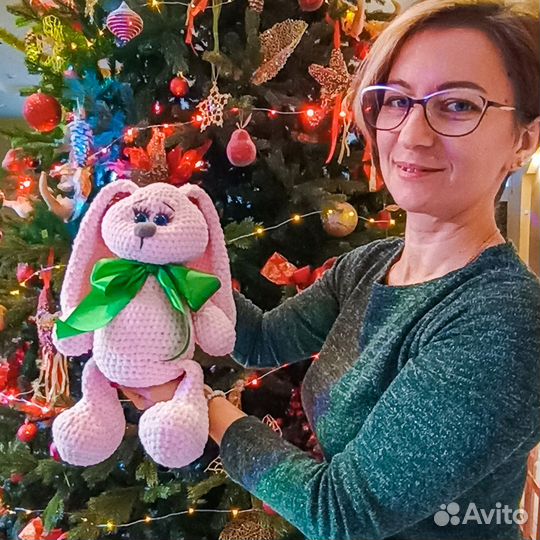 Вязанные игрушки ручной работы из плюшевых ниток