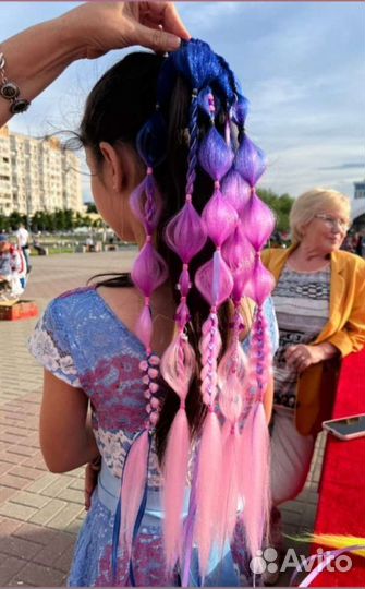 Резинки для волос Цветные пряди Детские резинки