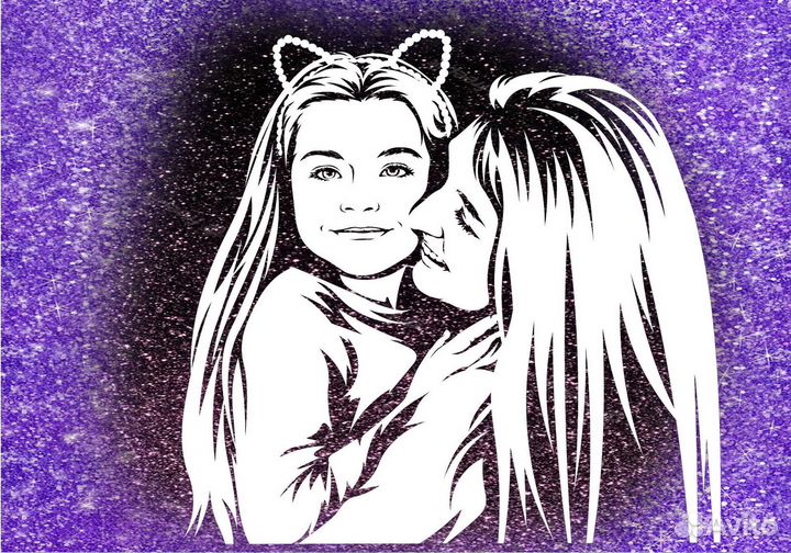 Портрет блестками флип флоп картины