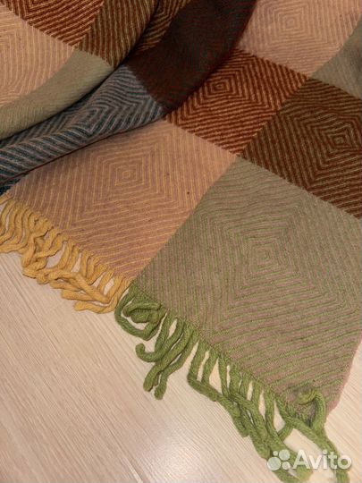 Плед шерстяной в клетку 155 170 см