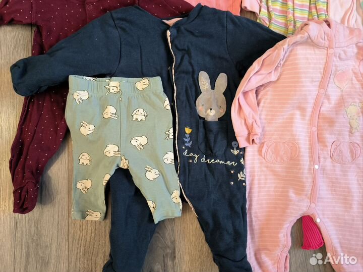 Вещи пакетом для девочки 0-6 месяцев