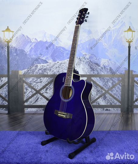 Акустическая гитара (новая) глянцевая, комплект
