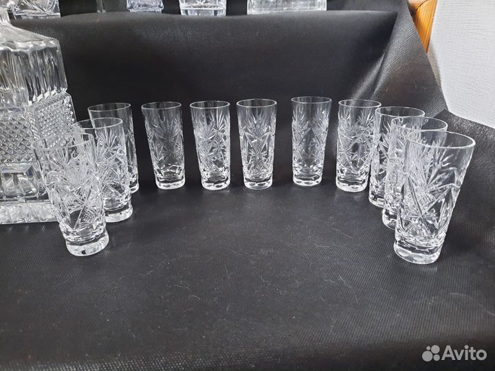 Стаканы Рюмки Графин Штоф СССР хрусталь и стекло