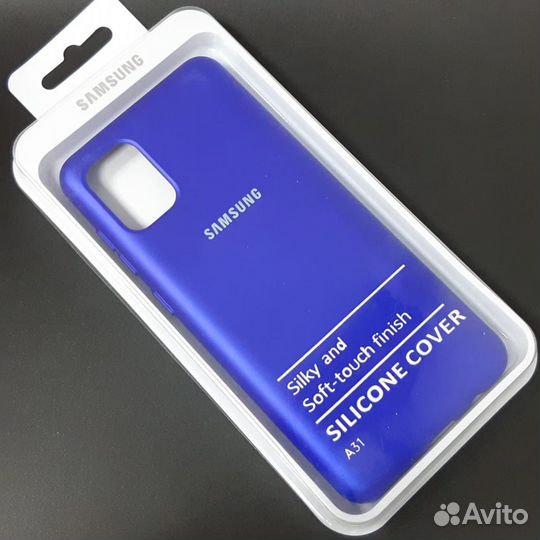 Силиконовый чехол на Samsung A31 синий