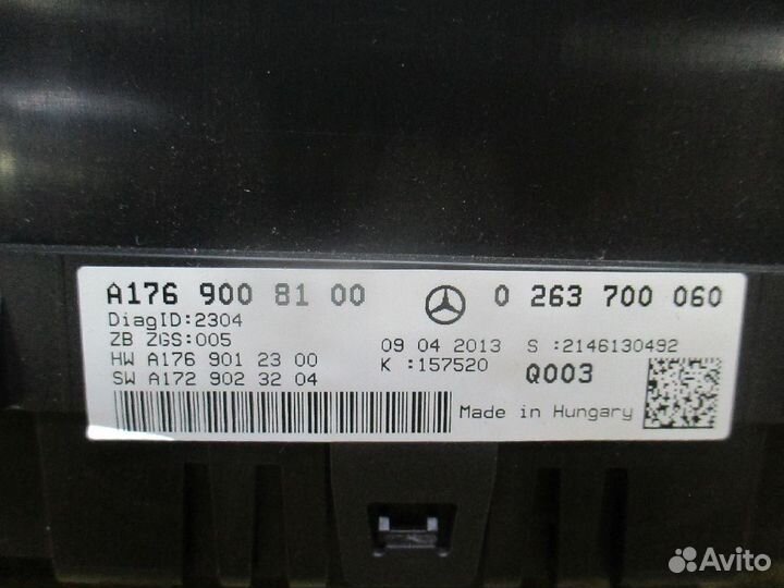 Панель приборов Mercedes-benz A-class W176.042