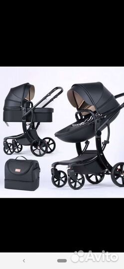 Новая коляска 2 в 1 Luxmom 608-2(черный)