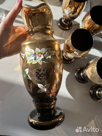 Набор для воды из богемского стекла Bohemia Чехия